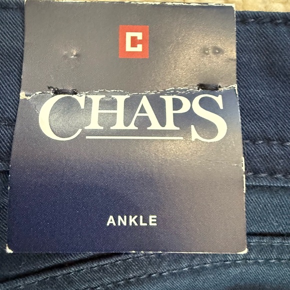 Chaps Women's Blue Chino Straight Leg Flat‎ Front Cotton Blend Pants Size 6 NWT - Picture 6 of 9
